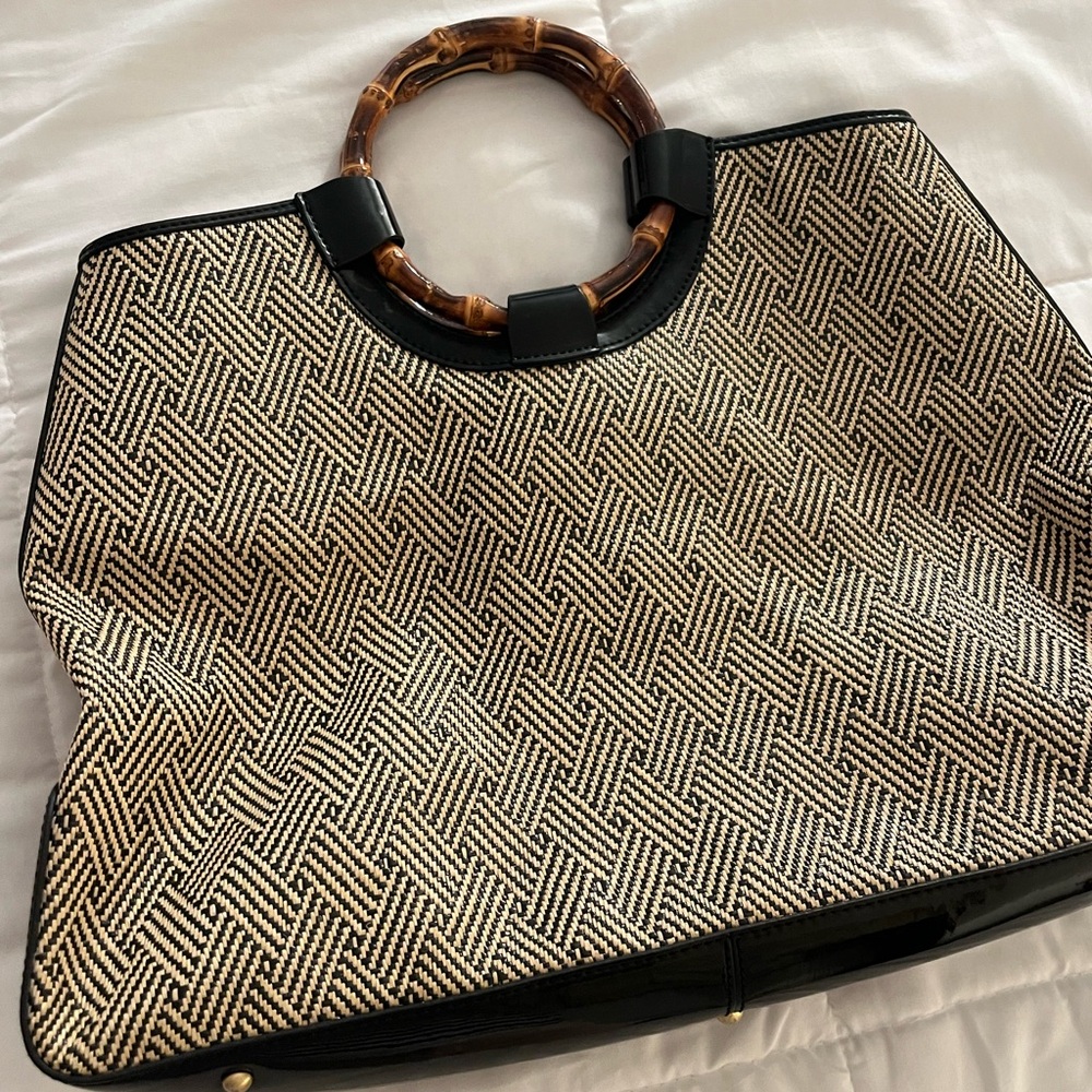Talbots Black and Tan Shoulder Bag